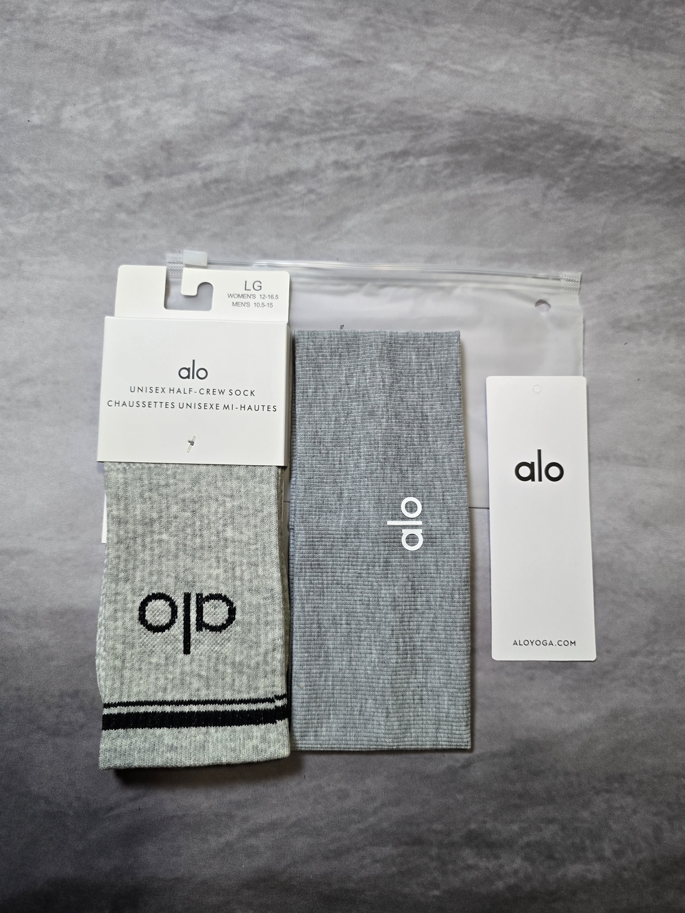 NWT Aesthetic Gray Gym Headband & Gray Sport Socks Set Bundle Pilates Yoga